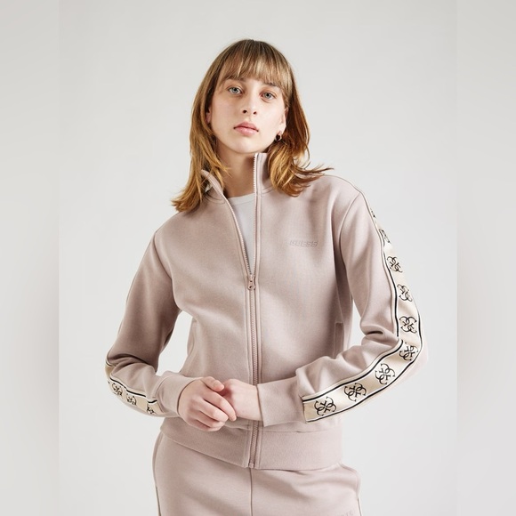 GUESS Athletic Zip-Up Hoodie
'BRITNEY' in Taupe - Picture 1 of 6